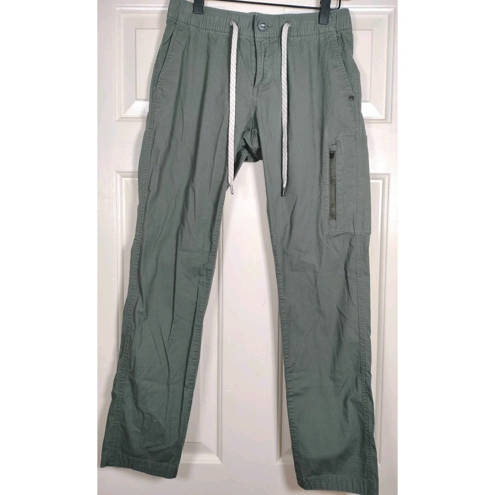 Vuori Mens Green Ripstop Traveler Pants XS Extra Small Drawstring Cargo Casual